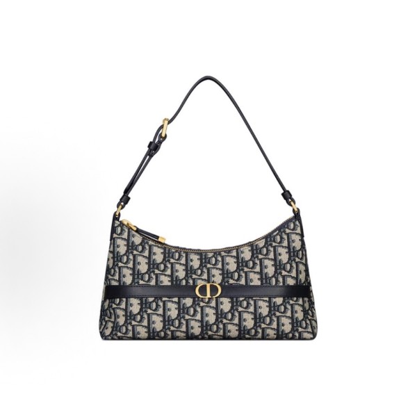 DIOR 30 Montaigne adjustable shoulder strap zipper open and close dumpling bag, handbag, single-shoulder bag, mini women\'s blue